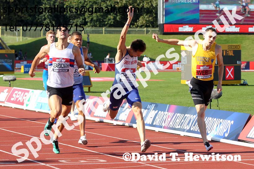 Mens 800 metres, 2019 Muller British Championships, Alexander Stadium, Birmingham. Photo: David T. Hewitson/Sports for All Pics